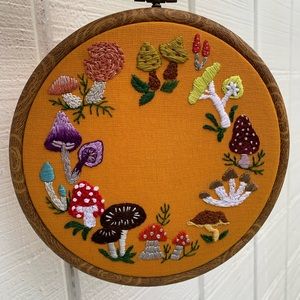 SOLD on Etsy. Mushroom 🍄 embroidery